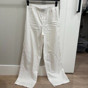 Aritzia White Wide-Leg Pants